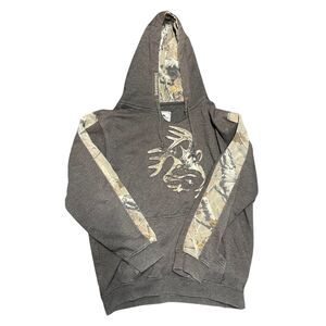 Legendary Whitetails Hoodie Mens Large Green Camo Embroidered Deer Hunting